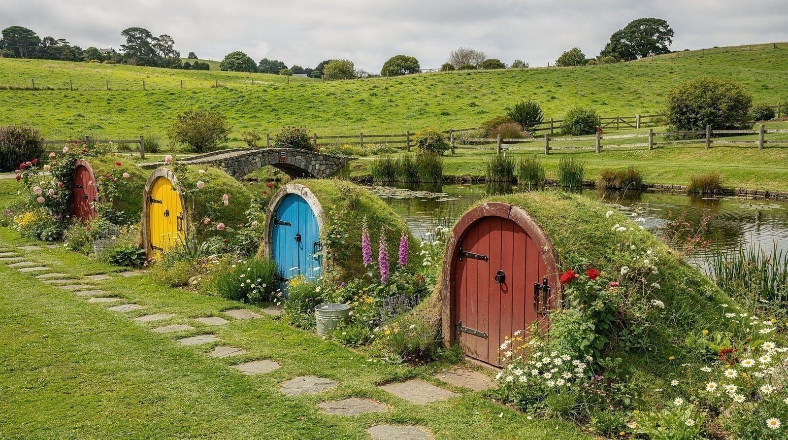 Day trips — Hobbiton, Waitomo, Rotorua, Waiheke and Coromandel — with real drive times
